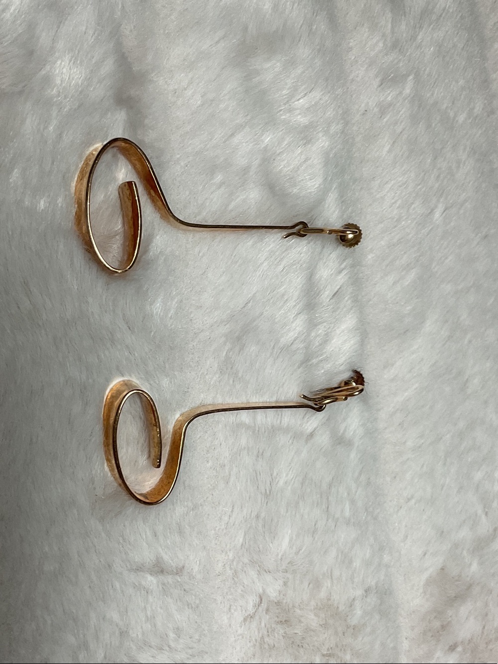 Swirl Wave Drop Earrings in Gold Tone